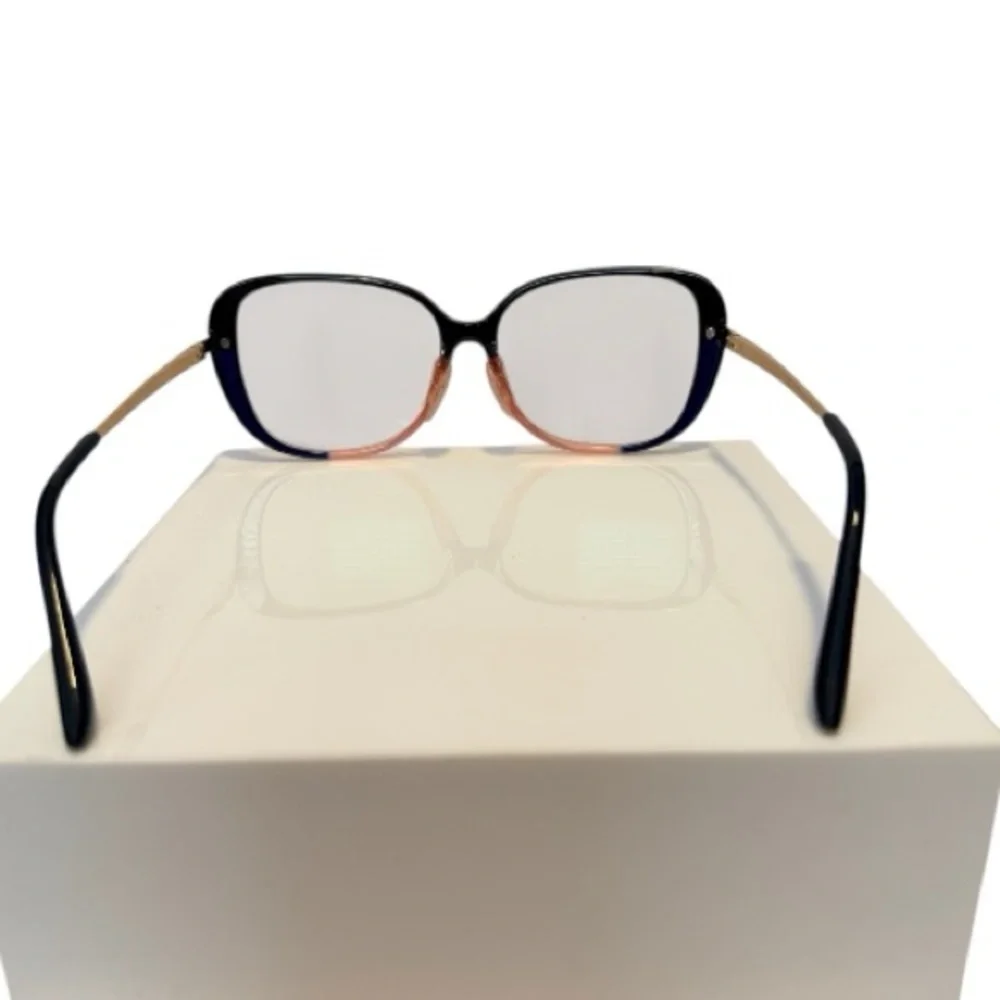 ✨ Ombre Blue-to-Rose Gold Oversized Square - Prescription ready